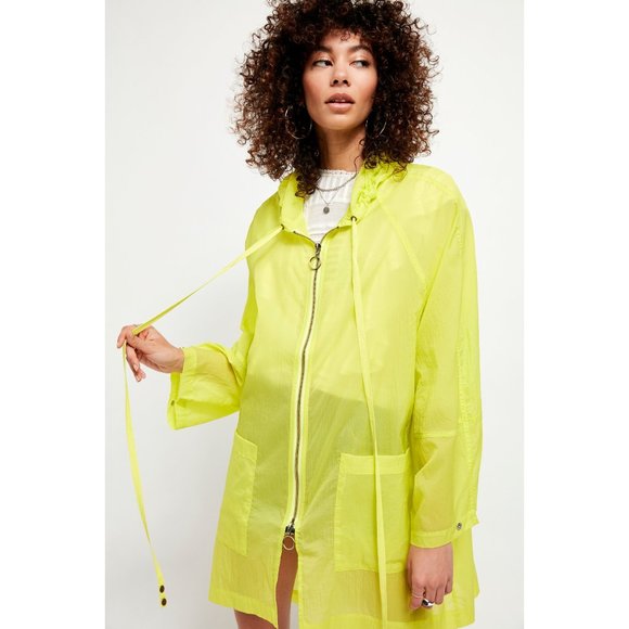 Free People Jackets & Blazers - NWT Free People Callie Poncho / Neon Chartreuse